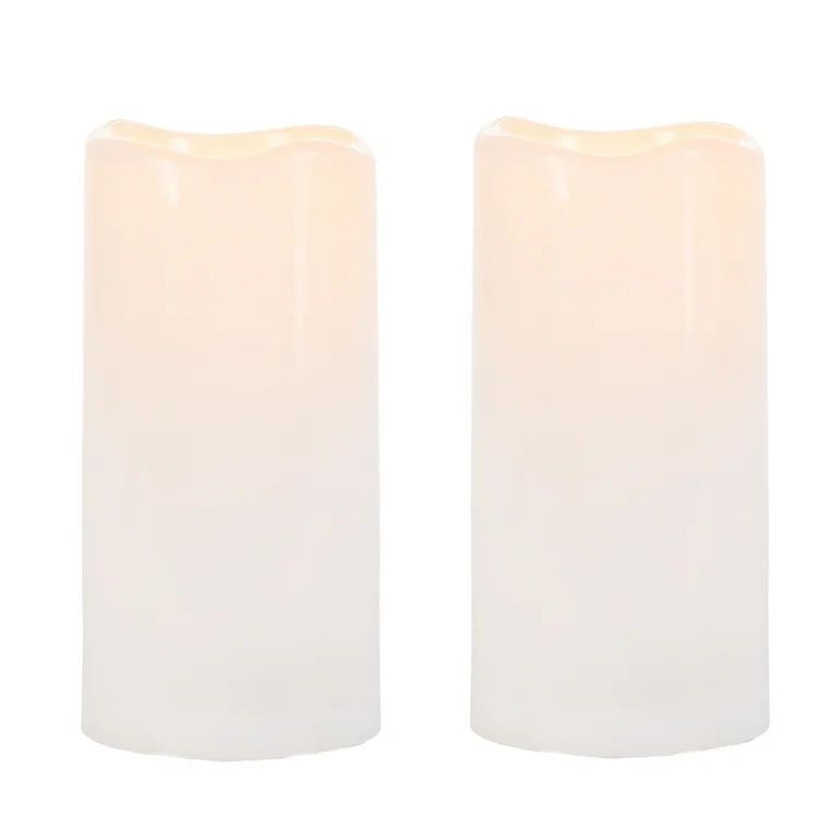 Better Homes & Gardens 6" White Flameless Flicker Outdoor LED Candle 2-Pack | Walmart (US)