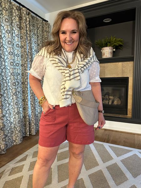 One of my top sellers are these 6” shorts. Wearing an XL. 10% off and free shipping with code NANETTEXSPANX 
Size XL in the air essential striped crew. It’s as good as they say. 

I love this white blouse. It’s staple for spring and summer. 10% off code NANETTE10 

Resort vacation outfit spring outfit 



#LTKfindsunder100 #LTKmidsize #LTKover40