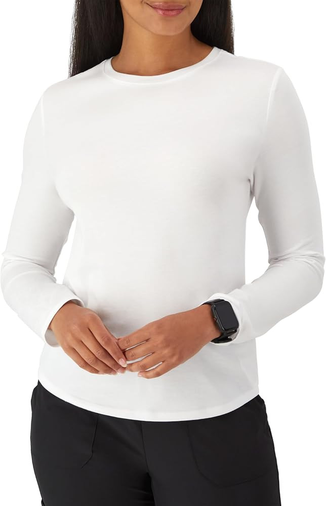 Hanes Women's Comfort Fit Scrubs Underscrub, Supersoft Viscose from Bamboo Long Sleeve Shirt | Amazon (US)