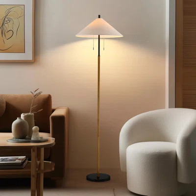68" 2-Light Modern Floor Lamp with Marble Base | Wayfair North America