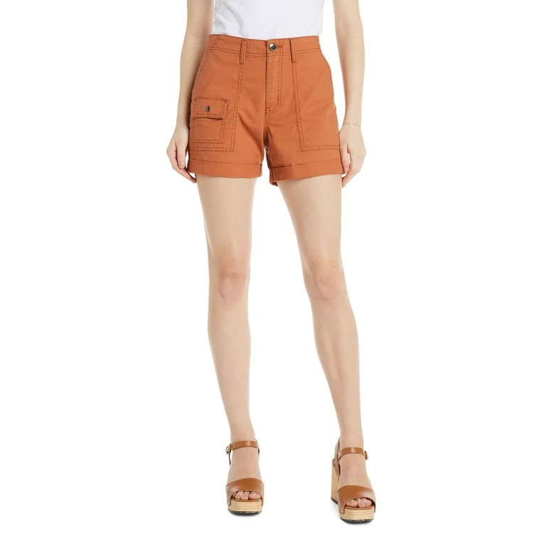 Time and Tru Women’s Utility Cuff Shorts, 4" Inseam, Sizes 2-20 | Walmart (US)