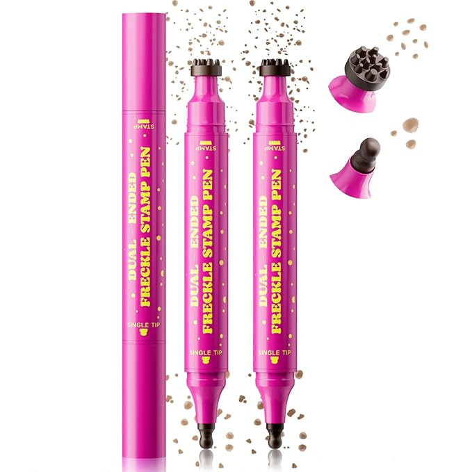 2 in 1 Freckle Pen & Freckle Stamp, 2Pcs Faux Freckle Stamp Waterproof Long Lasting Natural Lifel... | Amazon (US)