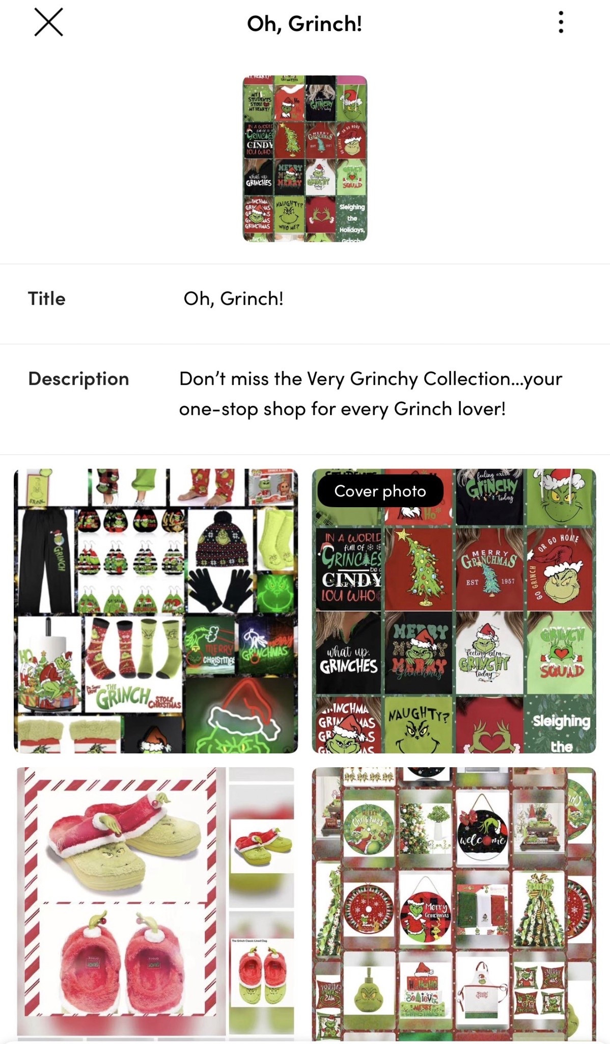 Grinchin’ Up Your Holidays 

Check out the Grinch post collection .Everthing Grinch related for the person on your shopping list you ever wanted  in one location! 

💚 #GrinchStyle #HolidayVibes”

#LTKHoliday #LTKGiftGuide