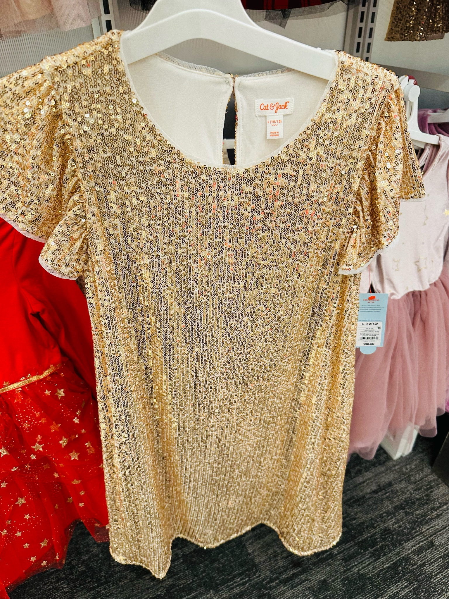 gold sequin dress target Tara Sequin Crochet Dress – Retrofete main image 0