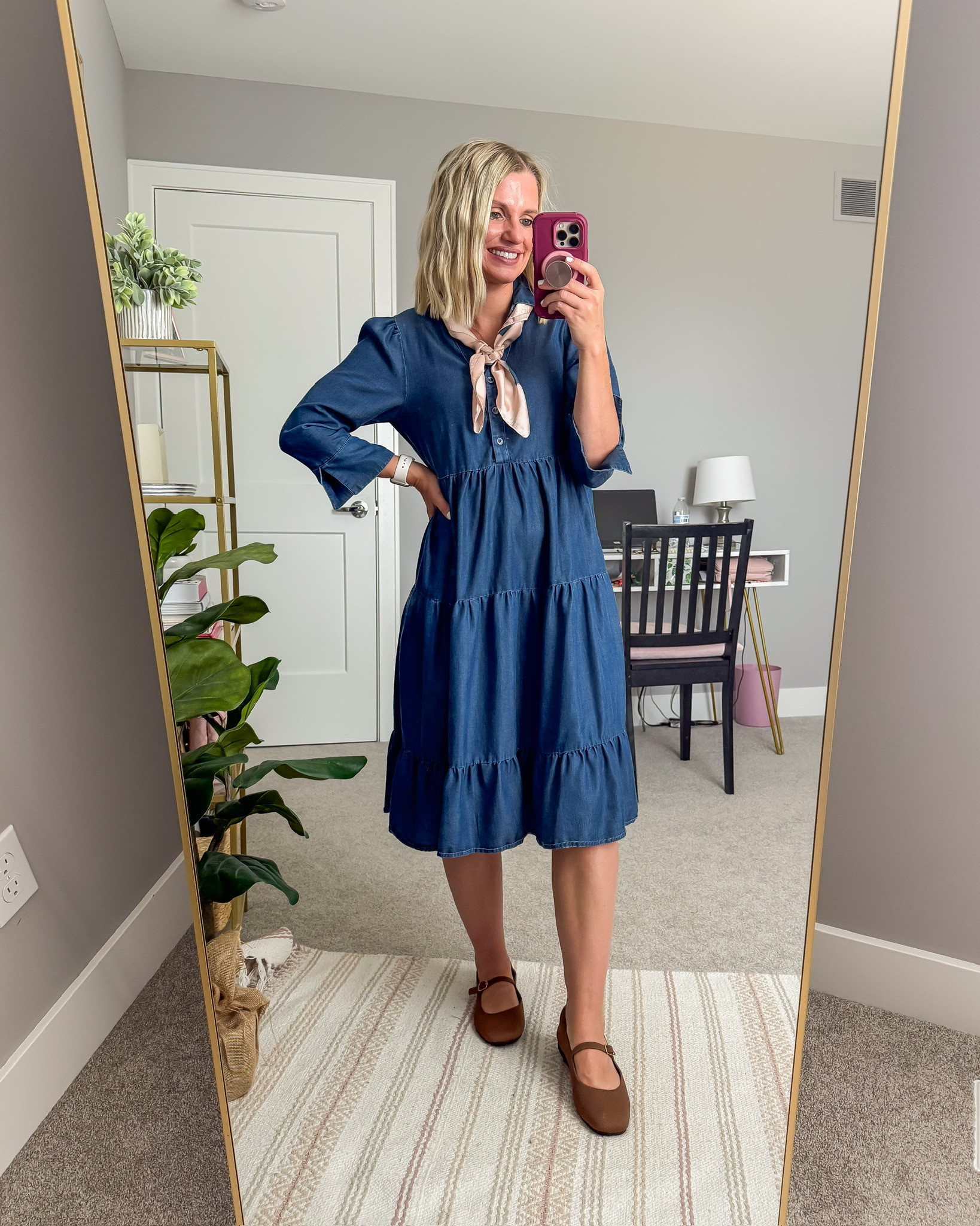 Denim dress teacher outfit.

#LTKootd #LTKWorkwear #LTKSeasonal