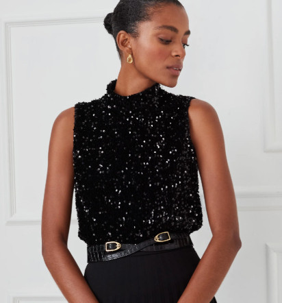 We took our best-selling Leeza top from past seasons, and refreshed it in a new, sleeveless design. Crafted in velvet with allover shimmering sequins, now in black and deep purple. Holiday party.

 

 #LTKHoliday #LTKStyleTip #LTKWorkwear