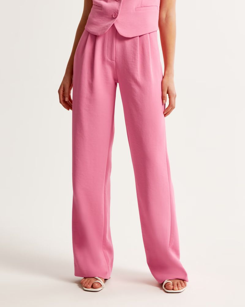 Women's A&F Sloane Tailored Premium Crepe Pant | Women's Bottoms | Abercrombie.com | Abercrombie & Fitch (US)