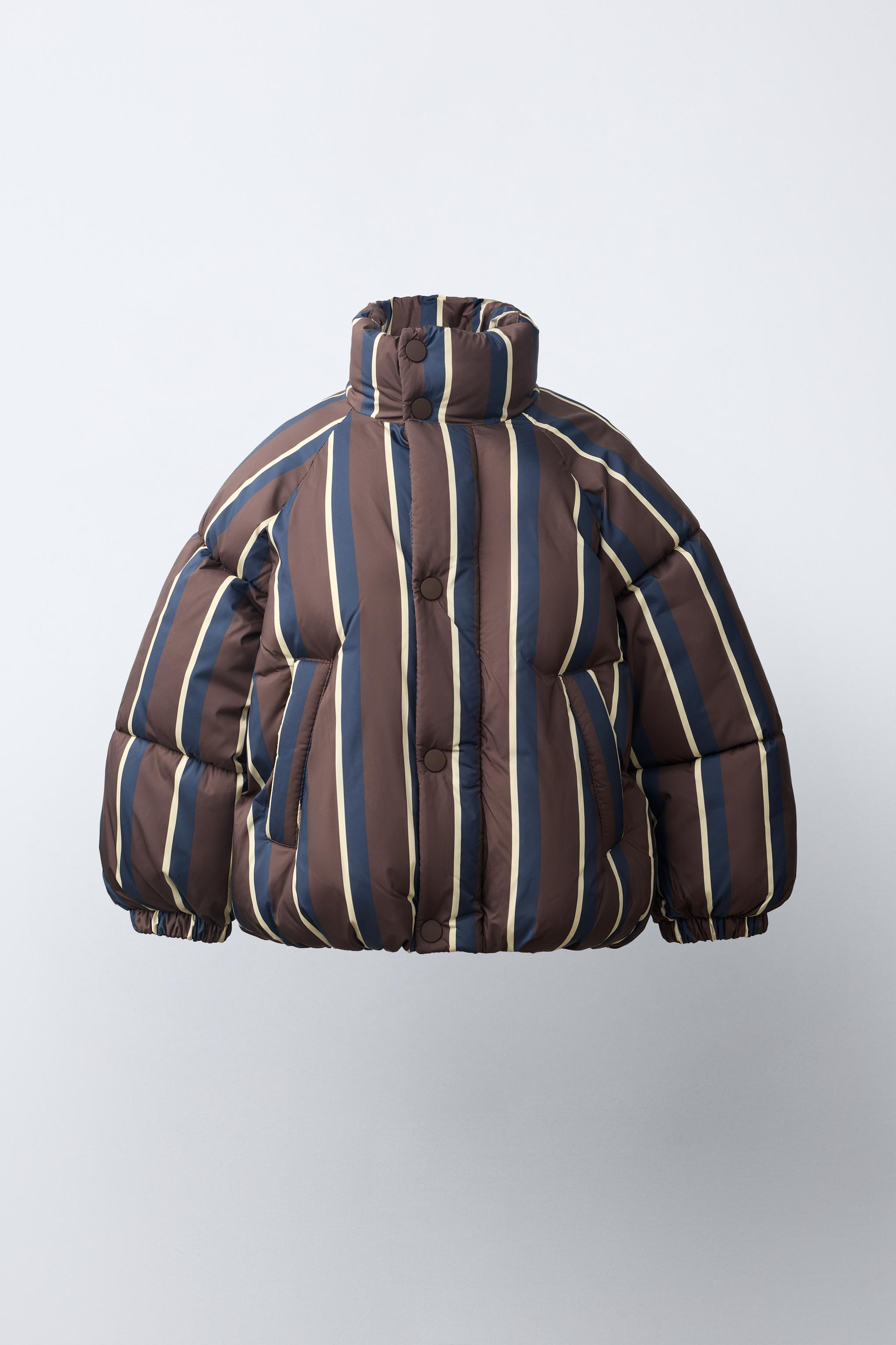 WATER-REPELLENT PADDED STRIPED COAT | Zara US