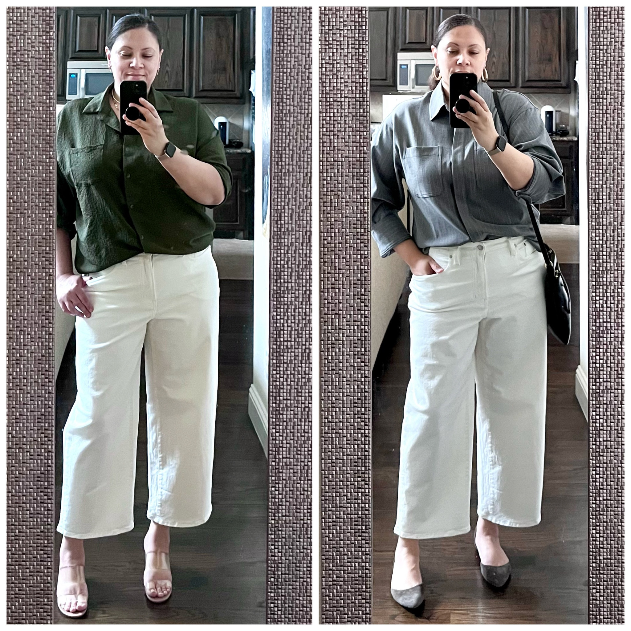 Styling these wide leg crops from Madewell with similar vibes and both looks with button down shirts. I got so much wear out of these over the summer. Madewell has THE best fitting, great quality jeans.

#LTKSeasonal #LTKOver40 #LTKMidsize
