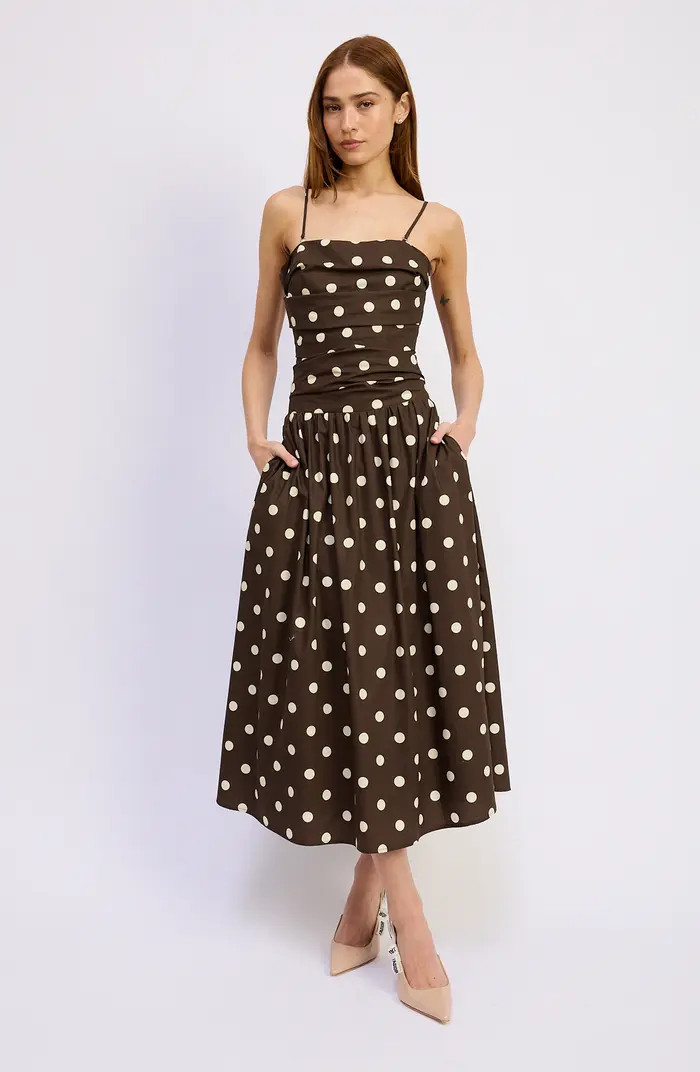 Lainey Dot Sleeveless Midi Dress | Nordstrom