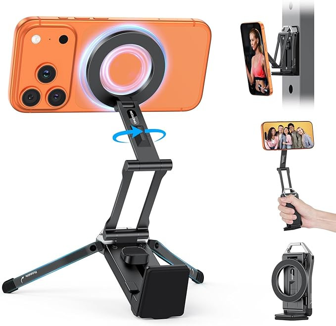 OMOTON TP02 360°Rotating for MagSafe Tripod, Adjustable Aluminum Magnetic Phone Tripod for iPhon... | Amazon (US)