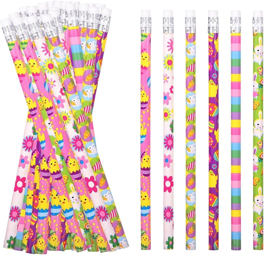 Easter Pencils Bulk Easter Day Pencil Holiday Wood Pencils with Erasers Cute Fun Pencils (48) | Amazon (US)