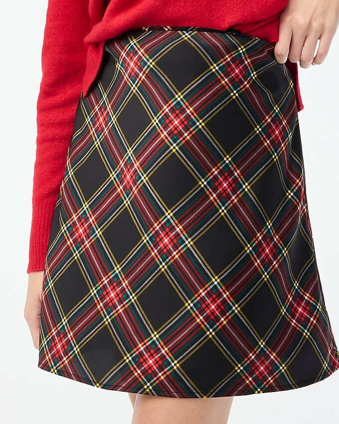Tartan mini bias slip skirt | J.Crew Factory