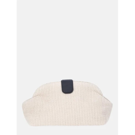 Free Assembly Women's Textured Clutch Handbag, Straw | Walmart (US)