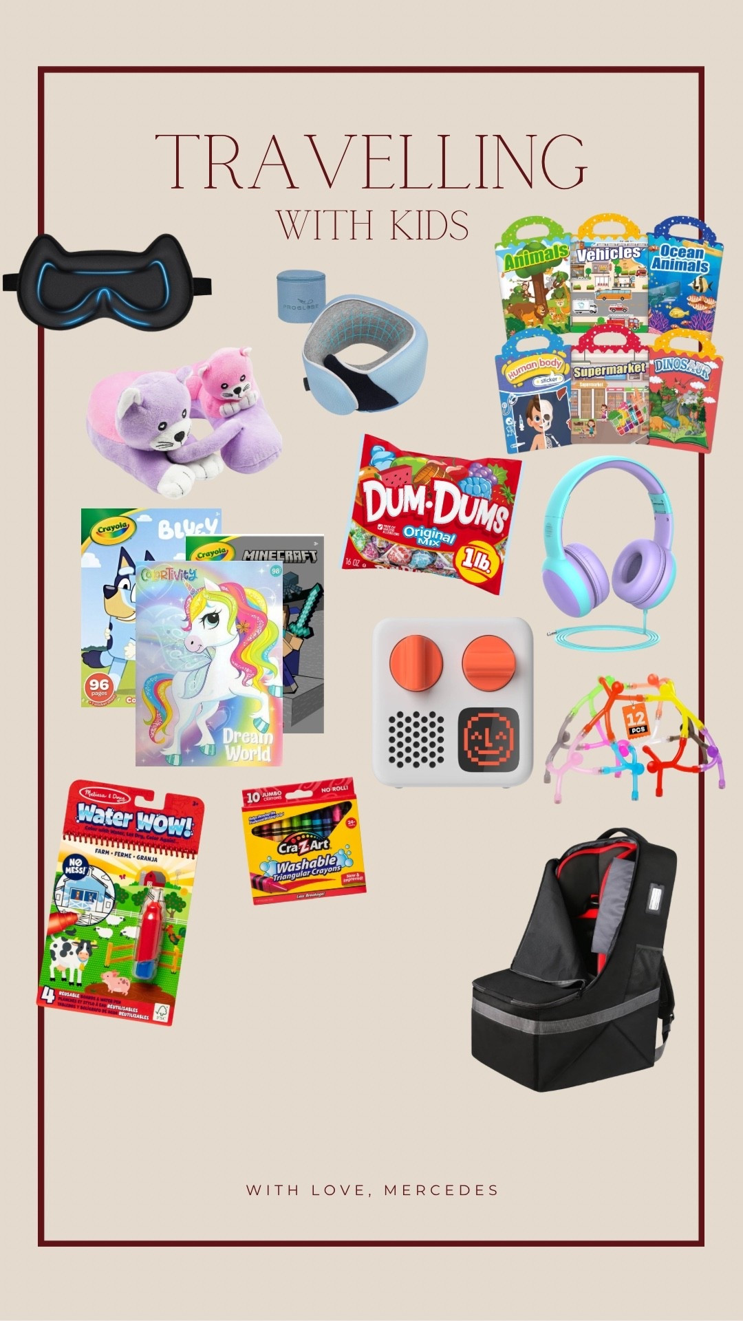 Everything we put in the kids backpacks to make for a successful plane & road trip! We especially loved the Yotos, sticker books, and Jordan and I might actually have perished without the backpack car seat carriers! The dum dums were also a big hit 🍭

#LTKTravel #LTKKids #LTKFamily