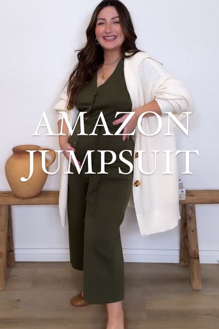 Bump and nursing friendly amazon jumpsuit! I’m only 5’0” so it’s petite friendly, too! 
I’m in a size small

#LTKstyletip #LTKbump #LTKfindsunder50
