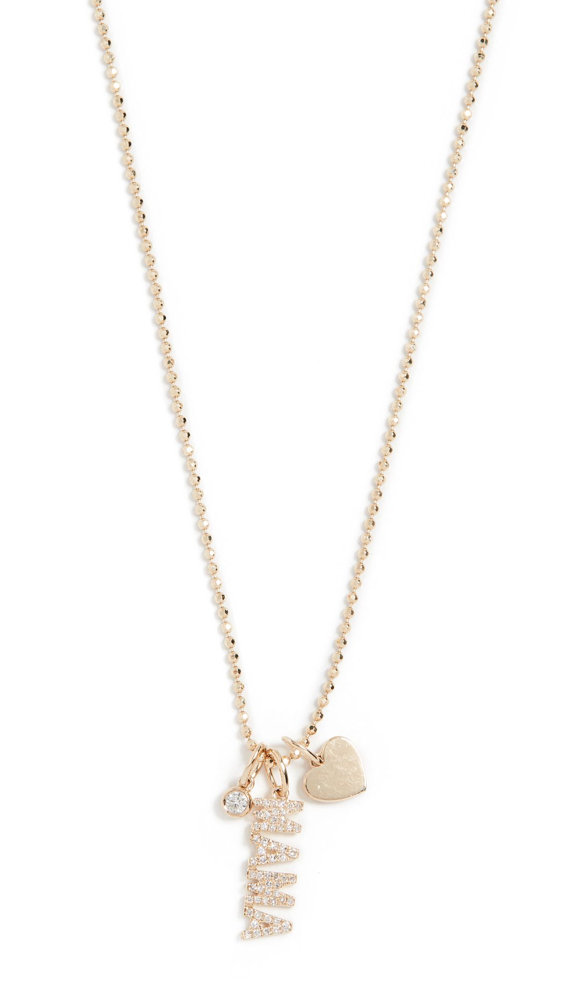 EF Collection 14k Diamond Mama Charm Necklace | Shopbop