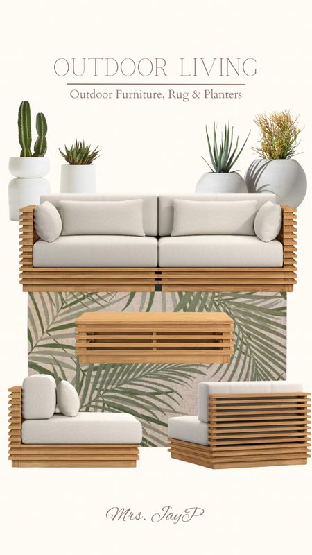 Bring the tropics to your backyard with this patio/ backyard living set. 
Become inspired by the calm wood and green colors. Where nature and function meet. 

#LTKSeasonal #LTKhome