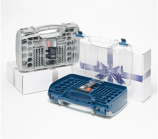 S/2 180 Deluxe Battery Organizer w/ Tester and Gift Boxes | QVC