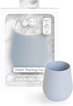 ezpz Tiny Cup (Pewter) - 100% Silicone Training Cup for Infants - 4 months + - Designed by a Pedi... | Amazon (US)