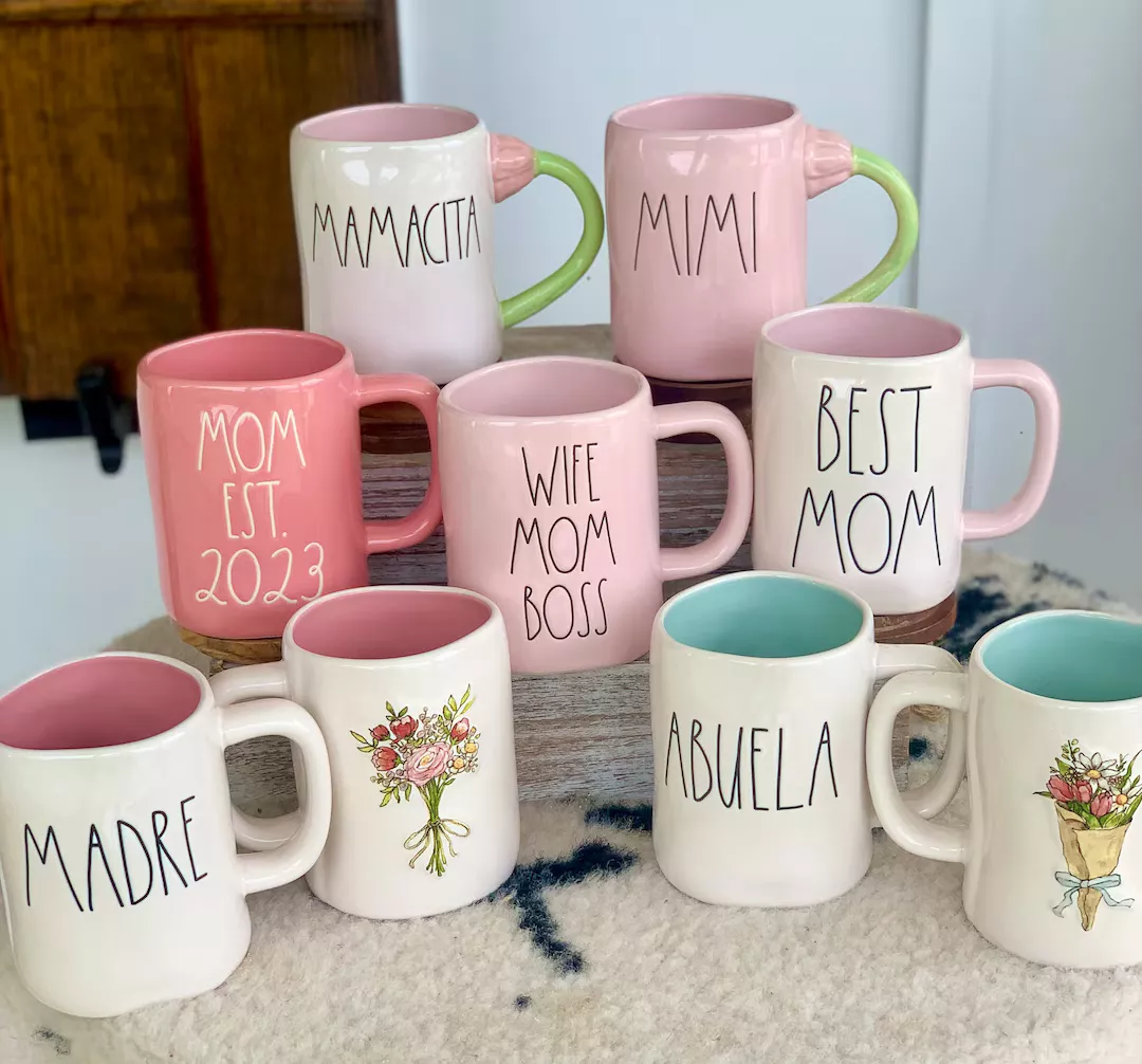 Rae Dunn Super Mom & Dad mug coffee ☕️ cup Set!