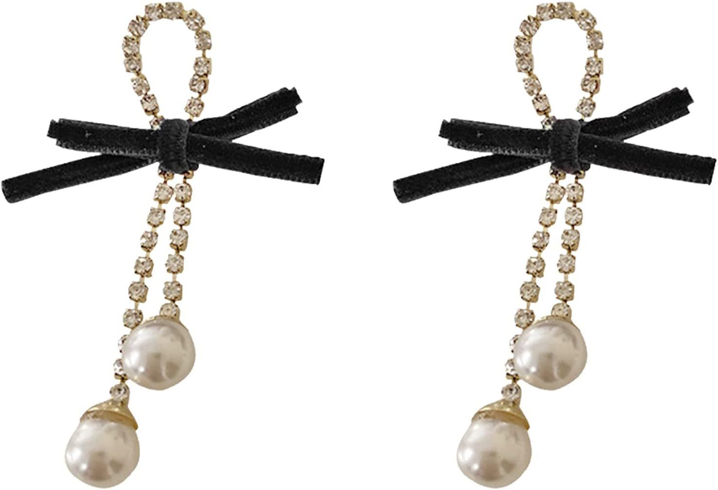 Cuff Dangle Earrings Velvet Bow Stud Earrings Design Sense Festive Earrings with Earrings Female ... | Amazon (US)