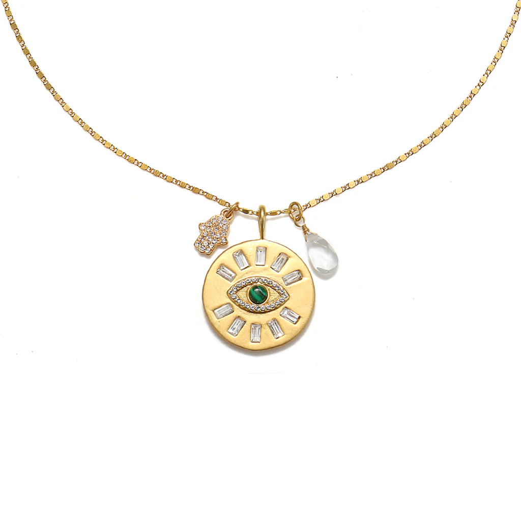 Positive Vibes 3-Charm Talisman Necklace | Sequin