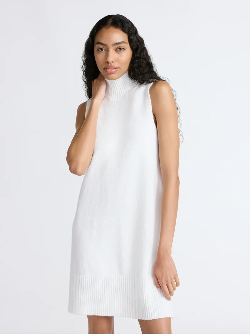 Free Assembly Women's and Women's Plus Sleeveless Sweater Mini Dress, Sizes XS-4X | Walmart (US)
