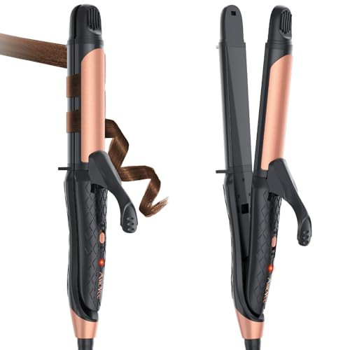 Dual Voltage Curling Iron 2-in-1 Curling Iron 1 Inch,(100V~240V) Dual Voltage Hair Straightener Travel CurlingIron European Flat Iron(Black) | Amazon (US)