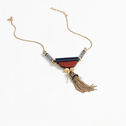 Wood tassel pendant necklace | J.Crew US