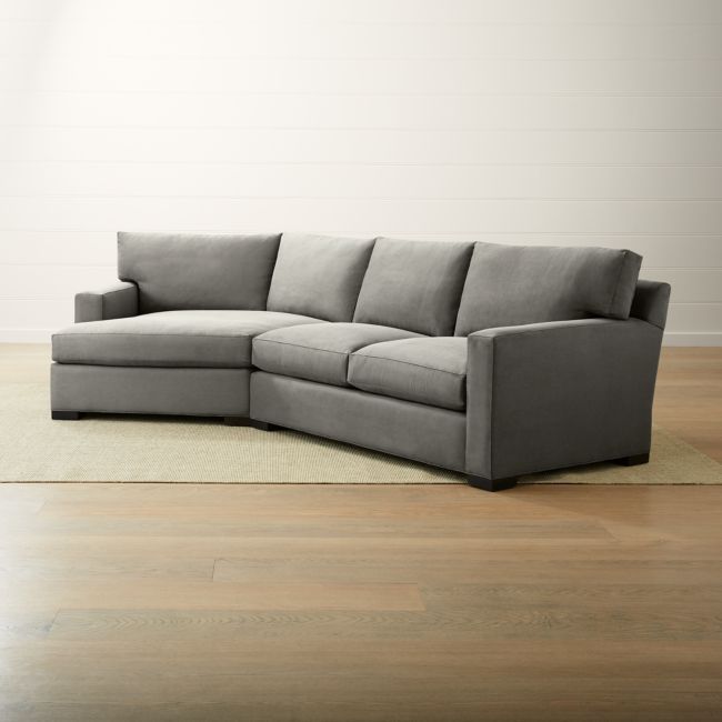 Axis II 2-Piece Left Arm Angled Chaise Sectional Sofa | Crate & Barrel