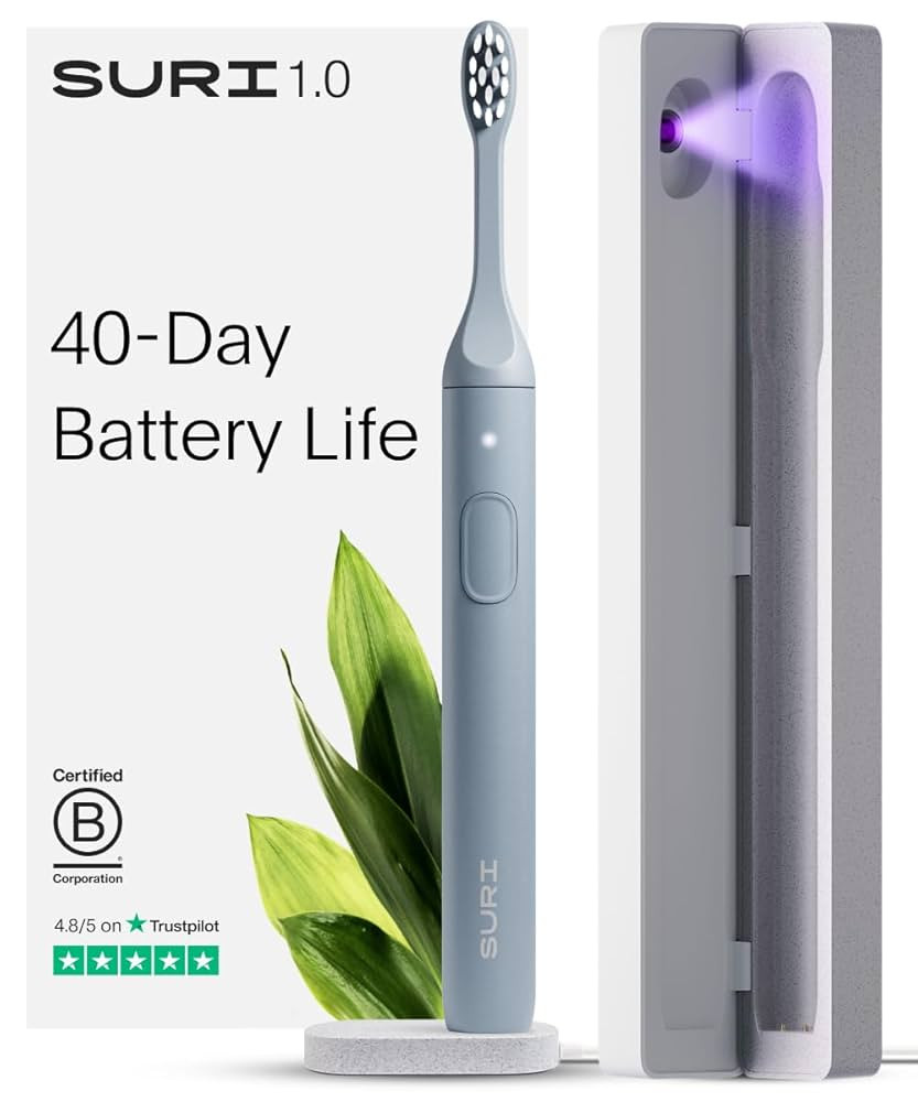 SURI 1.0 Sonic Electric Toothbrush with UV Cleaning Travel Case | 40+ Day Battery | UK’s No.1 R... | Amazon (UK)