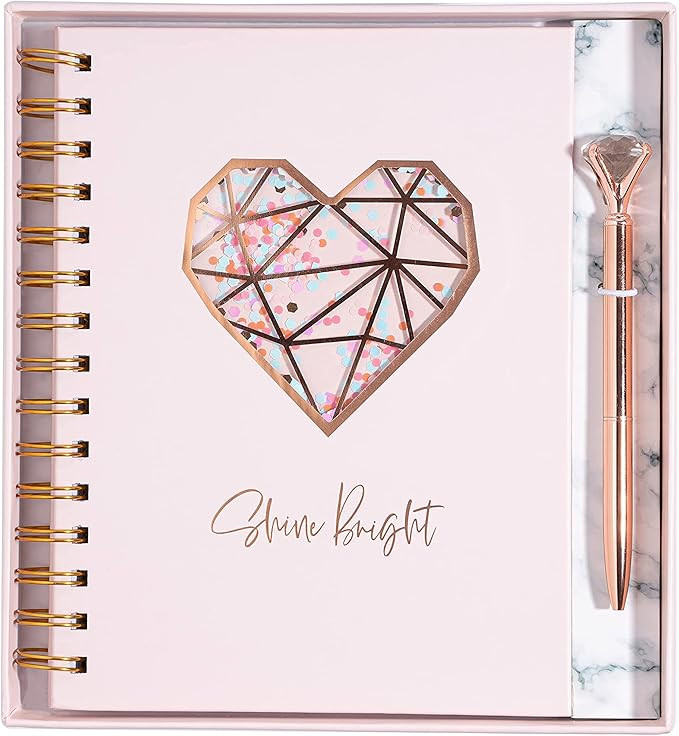 Pink Hardcover Notebook Journal with Pen Set by Maddie + Mel Designs - Cute Spiral Notebook Dream... | Amazon (US)