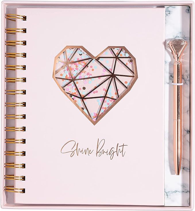 Pink Hardcover Notebook Journal with Pen Set by Maddie + Mel Designs - Cute Spiral Notebook Dream... | Amazon (US)
