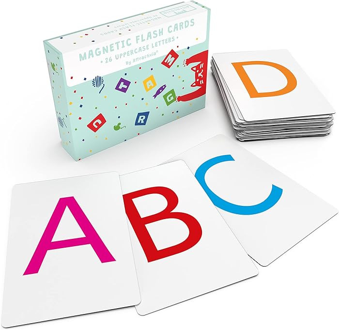 Magnetic Big Alphabet ABC Flash Cards - 26 Sturdy Uppercase Large Letters - for Classroom Teacher... | Amazon (US)