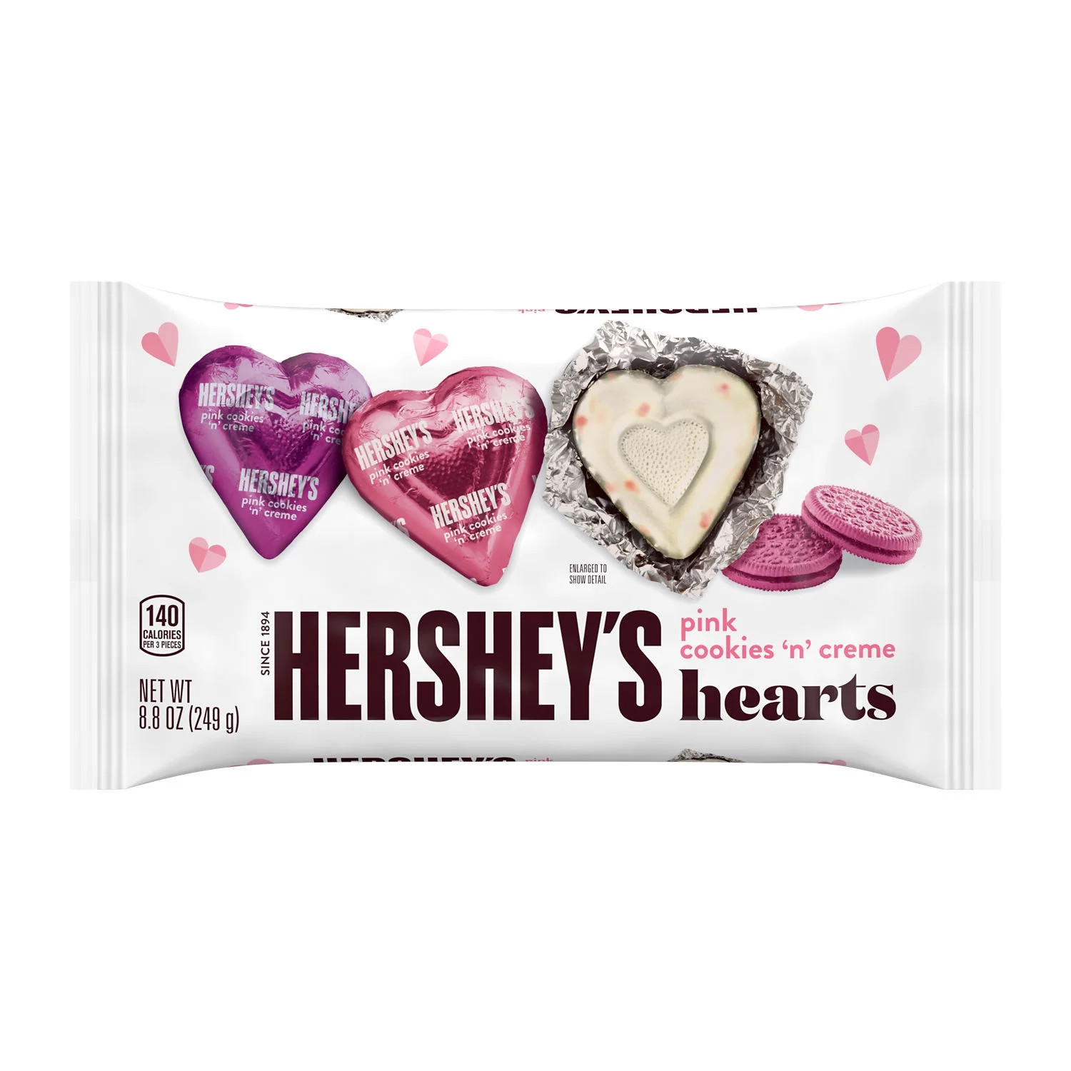Hershey's Pink Cookies 'n' Creme Hearts Valentine's Day Candy, Bag 8.8 oz | Walmart (US)