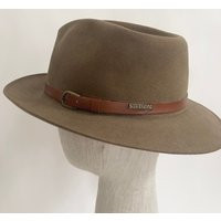 Stetson Cowboy Fedora Hat Vintage John B Co Khaki Green Moose River Style Mens Hats 7-1/8 | Etsy (US)