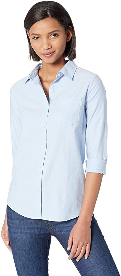 Amazon Essentials Women's Classic Fit Long Sleeve Button Down Oxford Shirt | Amazon (US)