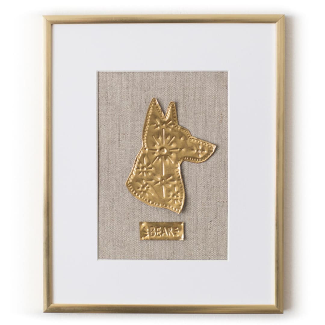 Custom Pet Silhouette Art, 5x7in., Embossed Metal Commission | Minted