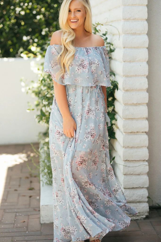 Jeanie Off the Shoulder Maxi Dress | Morning Lavender