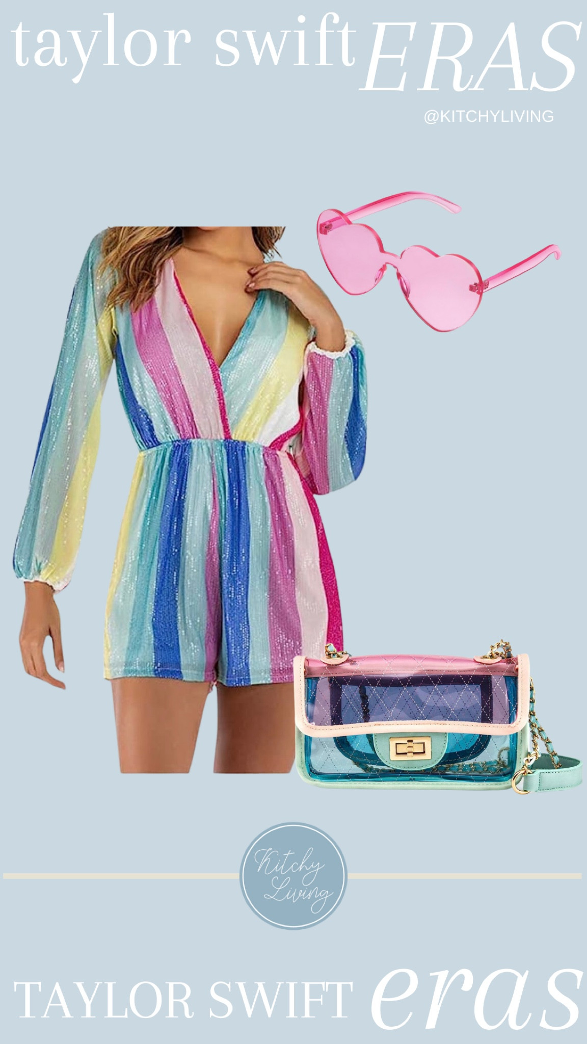 Taylor Swift Eras Tour outfit inspired by LOVER 💗💙💜🤍💚💛 #taylorswift #eras #erastour #stadiumtour #clearbag #taylorswiftlover

#LTKstyletip #LTKunder50 #LTKunder100