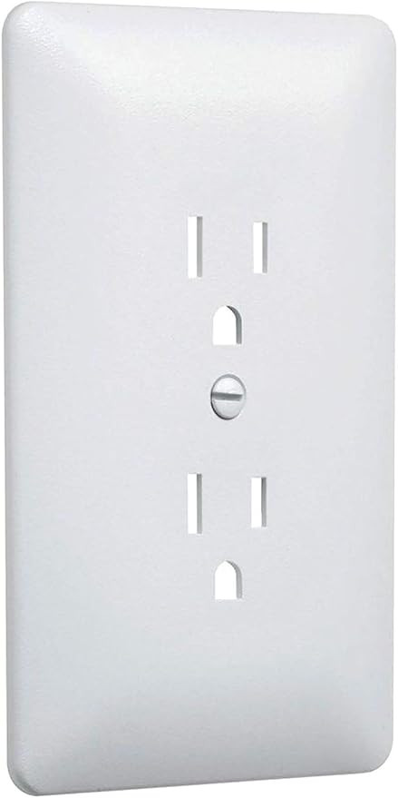 Taymac 2000W Masque 2000 1-Gang Decorator Style Wallplate, Paintable Duplex Outlet Cover, White (... | Amazon (US)