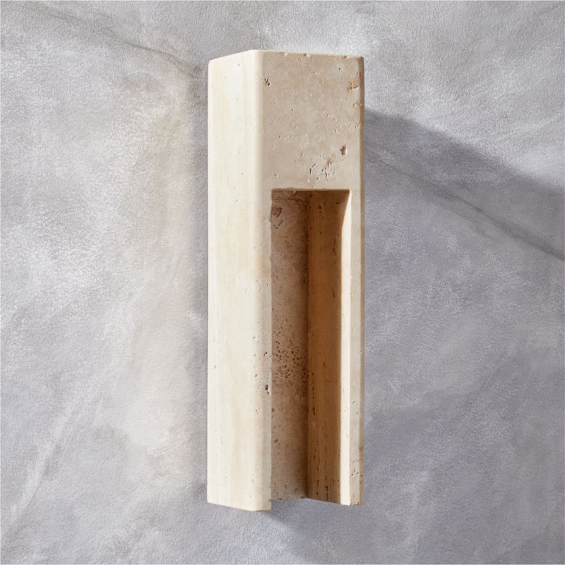 Graziano Modern Indoor/Outdoor Travertine Wall Sconce + Reviews | CB2 | CB2