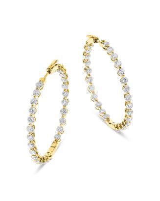 Diamond Inside-Out Hoop Earrings in 14K Yellow Gold, 4.25 ct. t.w. - 100% Exclusive | Bloomingdale's (US)