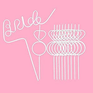 Bachelorette Party Decorations Straws White Bride Straw + Diamond Ring Straws Set 11 Pcs,Bride to... | Amazon (US)