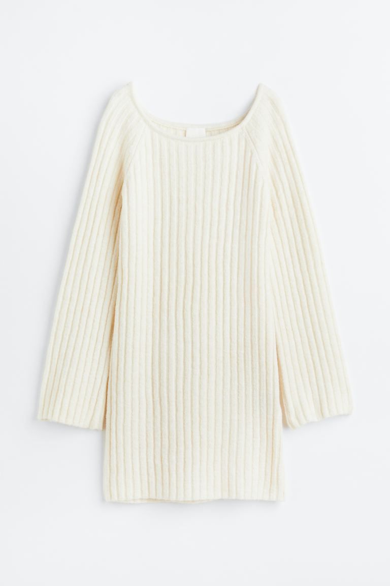 Rib-knit dress - Cream - Ladies | H&M GB | H&M (UK, MY, IN, SG, PH, TW, HK)