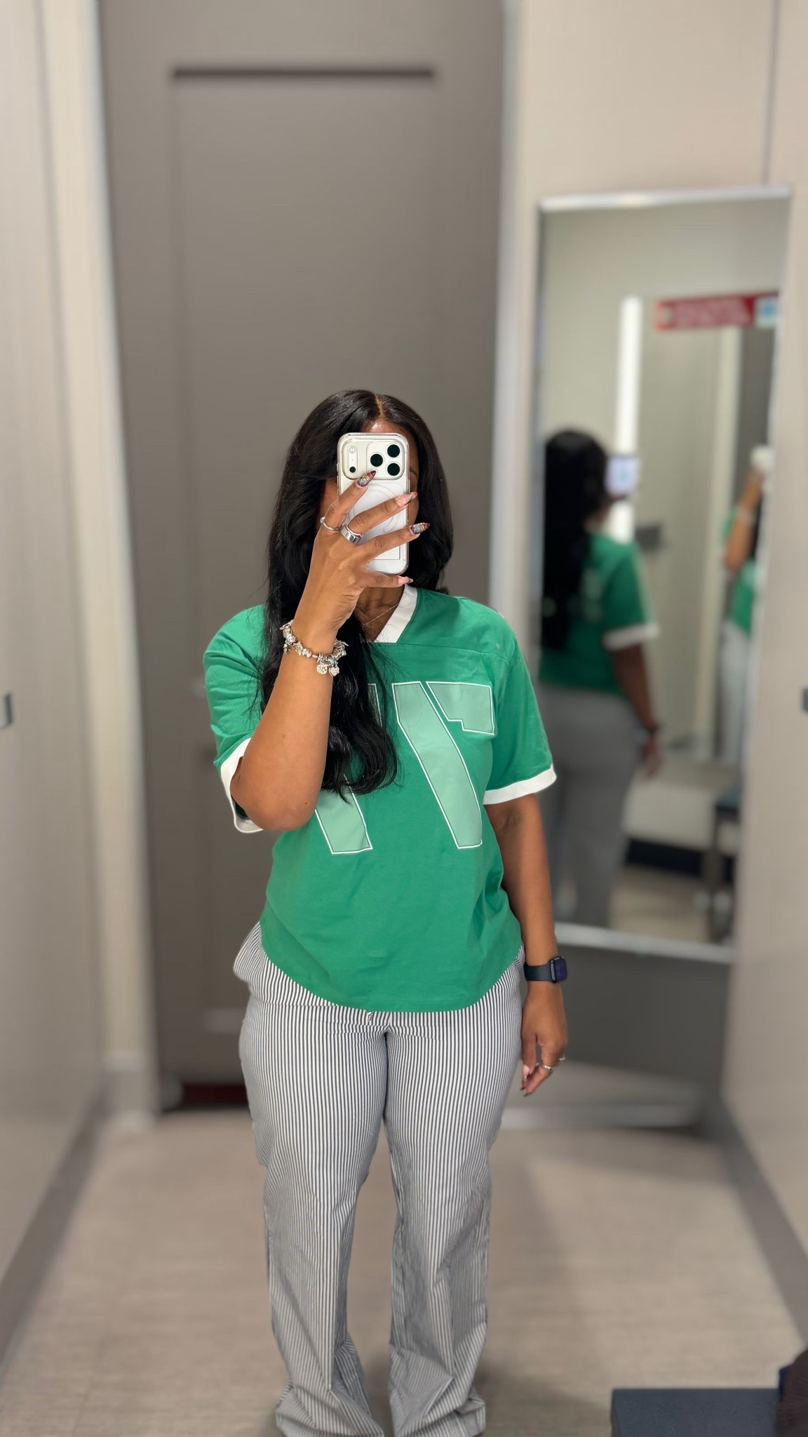 Shirt is oversized so I am wearing a XXS. The shirt is really cute and I love how the sleeves are longer. Says “Lucky” on the backside of the shirt. These striped boxer pants are in a size XS, I should have sized up to maybe a small or medium for a looser fit in the thigh and back area. 

#LTKPetite #LTKU