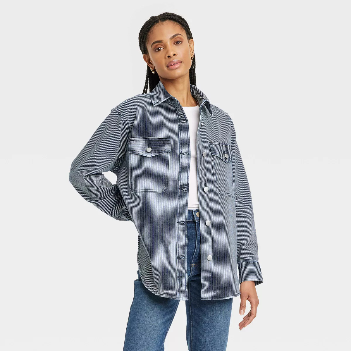Women's Denim Shacket - Universal Thread™ Blue XS | Target