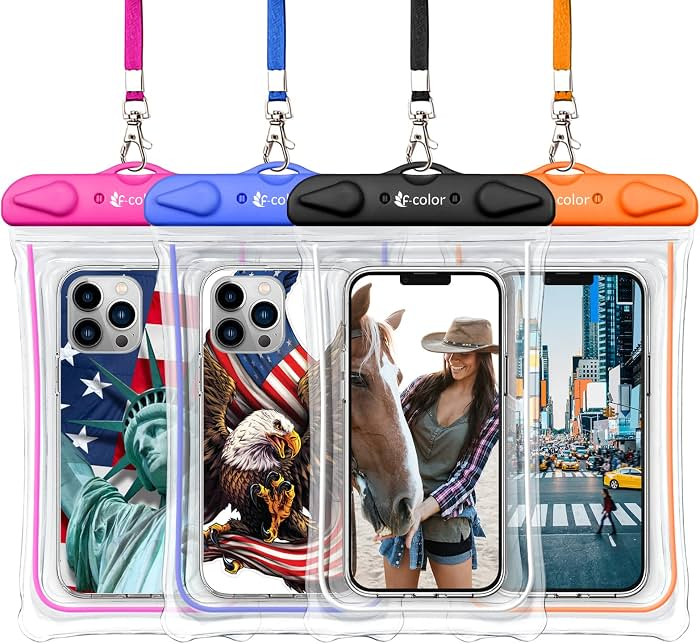 F-color Waterproof Phone Pouch Waterproof Phone Case for iPhone 15 Pro Max Galaxy S24 | Amazon (US)