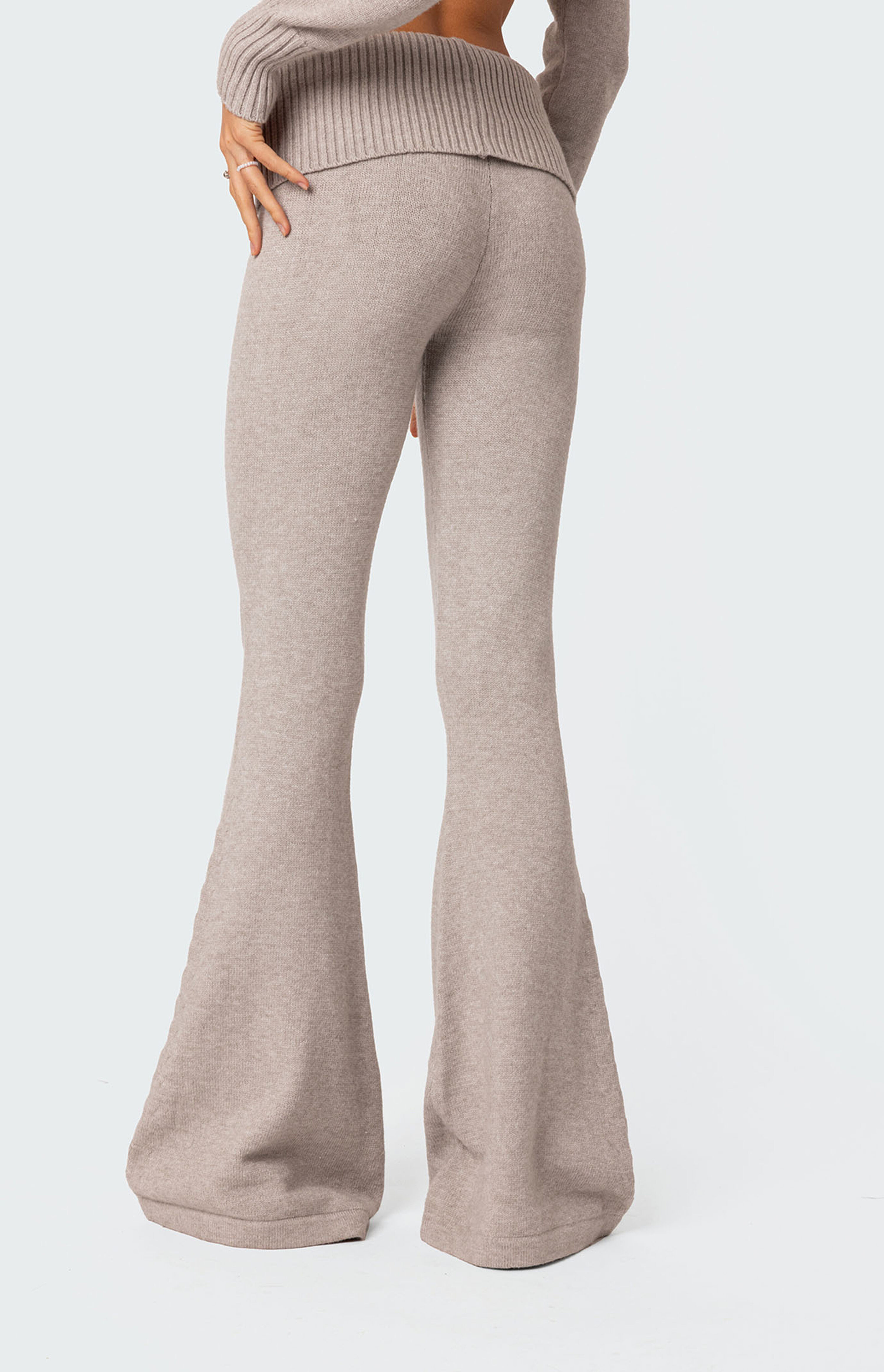 Edikted Desiree Knitted Low Rise Fold Over Pants | PacSun